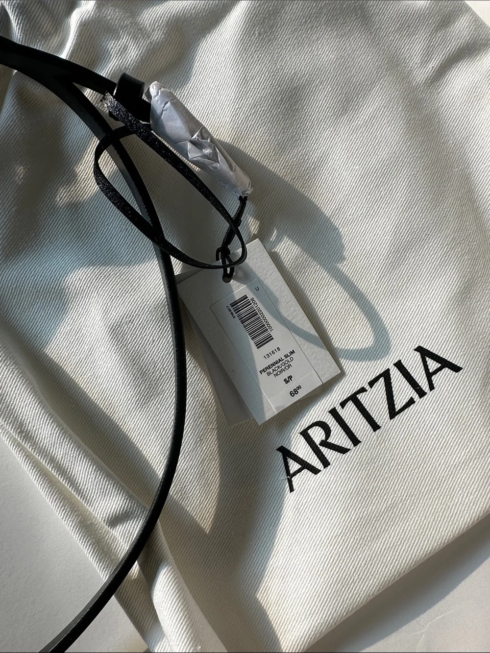 Aritzia Black Slim Leather Belt